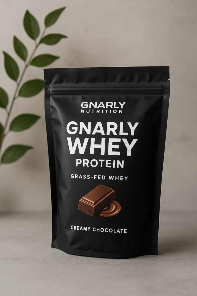 Hemp protein vs Whey: AI-generated image of Gnarly Nutrition – Gnarly Whey Proteinfor Hemp vs Whey comparison"