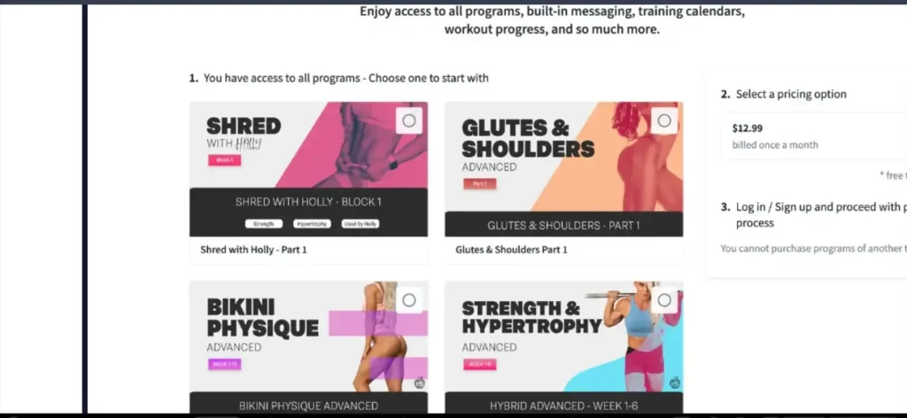 WeStrive on-demand fitness program library with workout plan options
