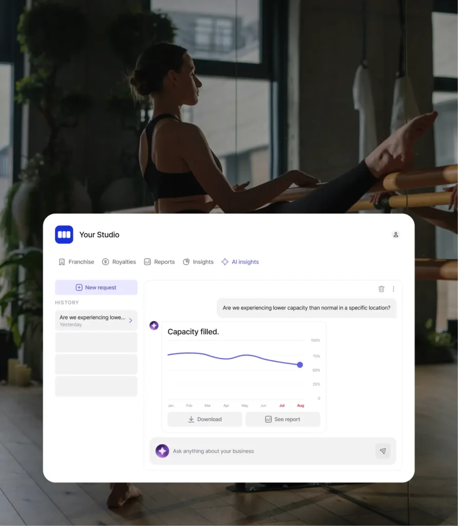 Momence AI insights dashboard 2025 showing hidden capacity management tools for fitness studios