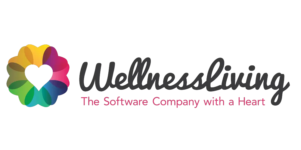 WellnessLiving Review: brand logo representing all-in-one business management platform