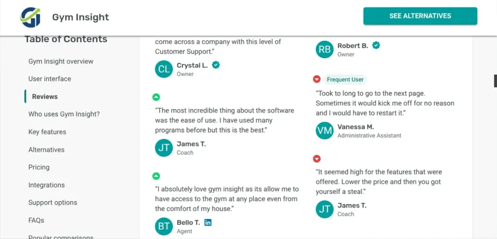 getapp gym insight customer reviews image showing real user feedback