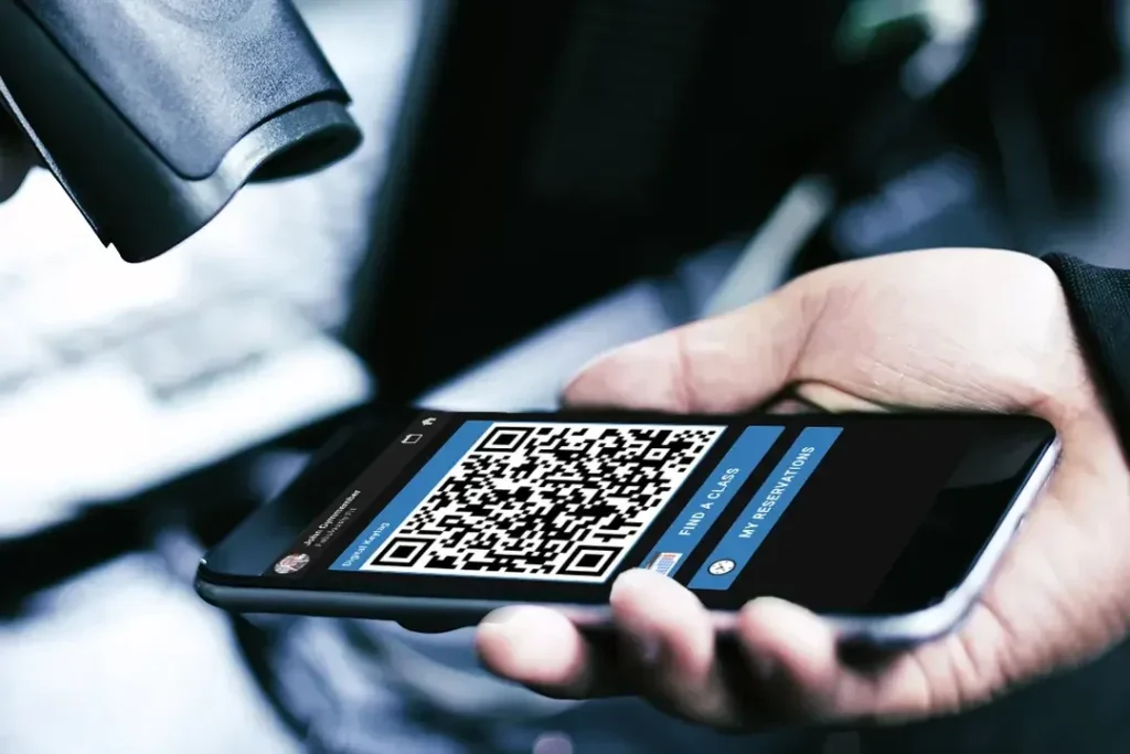 gym insight digital access image with mobile qr code for gym entry