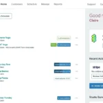 Punchpass dashboard showing class schedule and reservations for gym and studio management